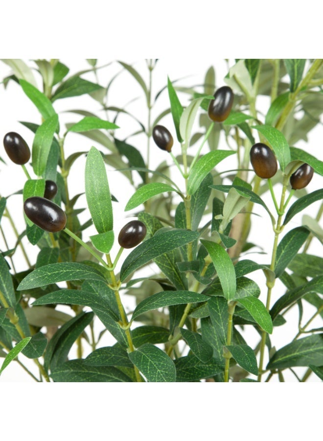 **نبات زيتون اصطناعي في أصيص - شجرة حريرية بطول 6 أقدام (180 سم)، نبات مزيف مثالي في أصيص مع سلة من القش، لتزيين المنزل/المكتب/الحديقة الحديث داخليًا/خارجيًا وهدية لاستقبال المنزل الجديد** - Image 4